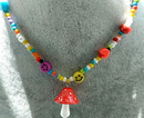 mushroom rainbow beaded charm necklace - Rose Gold Co. Shop