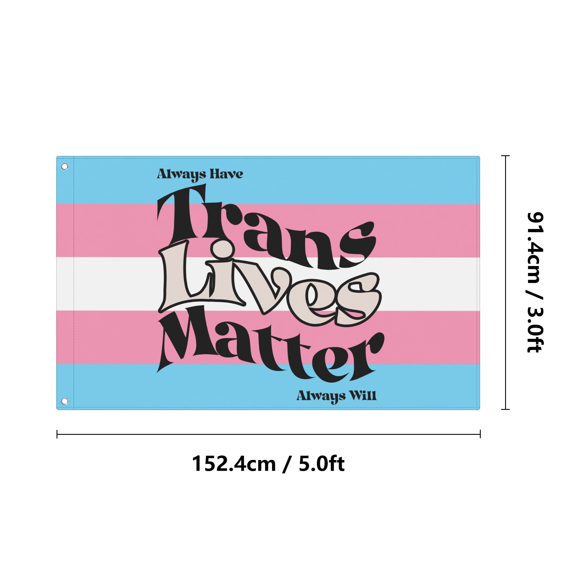 LGBT_Pride-Trans Lives Matter Flag 3x5 Ft - Rose Gold Co. Shop