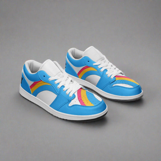 Pansexual Pride Low Top Baby Blue Unisex Sneakers - Rose Gold Co. Shop
