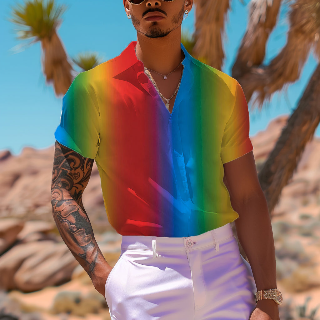 Rainbow Button Down Festival Shirt