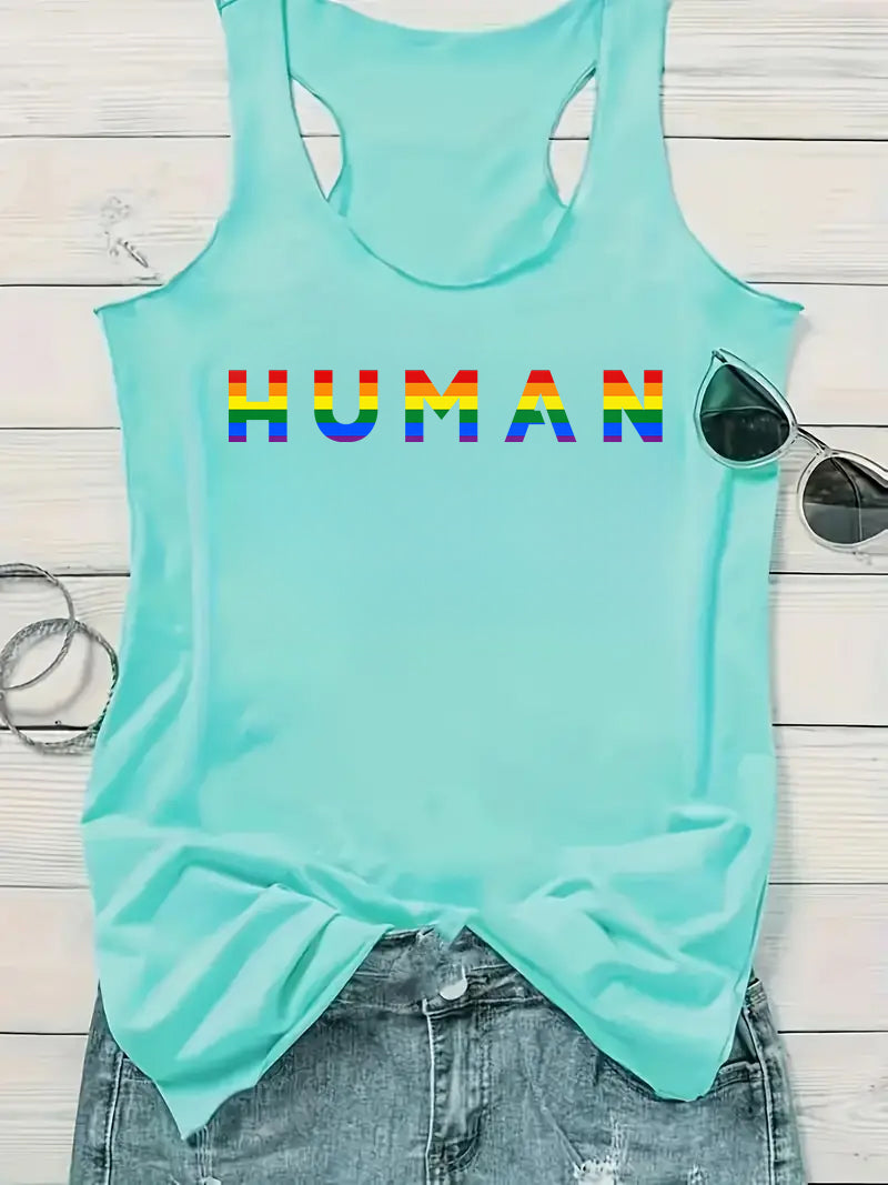 Human Rainbow LGBT Tank Tops