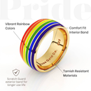 Gold Rainbow Classic Sterling Silver Pride Ring - Rose Gold Co. Shop
