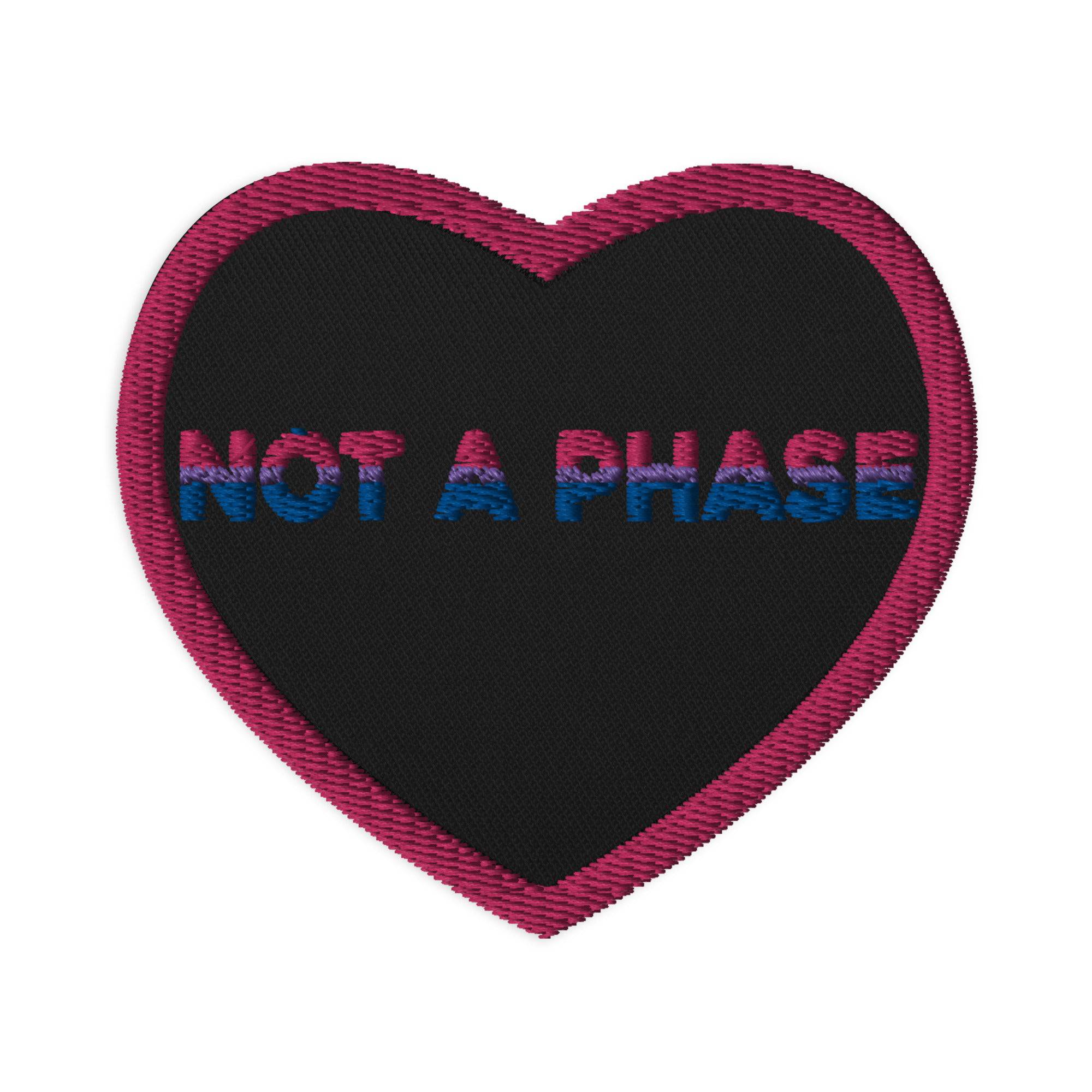 Not A Phase Bisexual Embroidered patch - Rose Gold Co. Shop