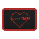 They Them Non Binary Patch Embroidered patches - Rose Gold Co. Shop