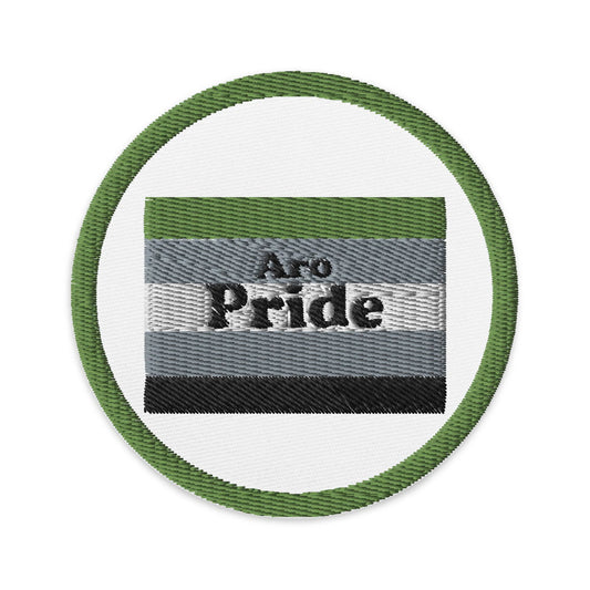 Aromantic Pride Embroidered patch - Rose Gold Co. Shop