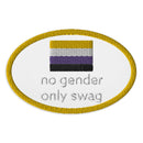 No Gender Only Swag non Binary Embroidered patch - Rose Gold Co. Shop