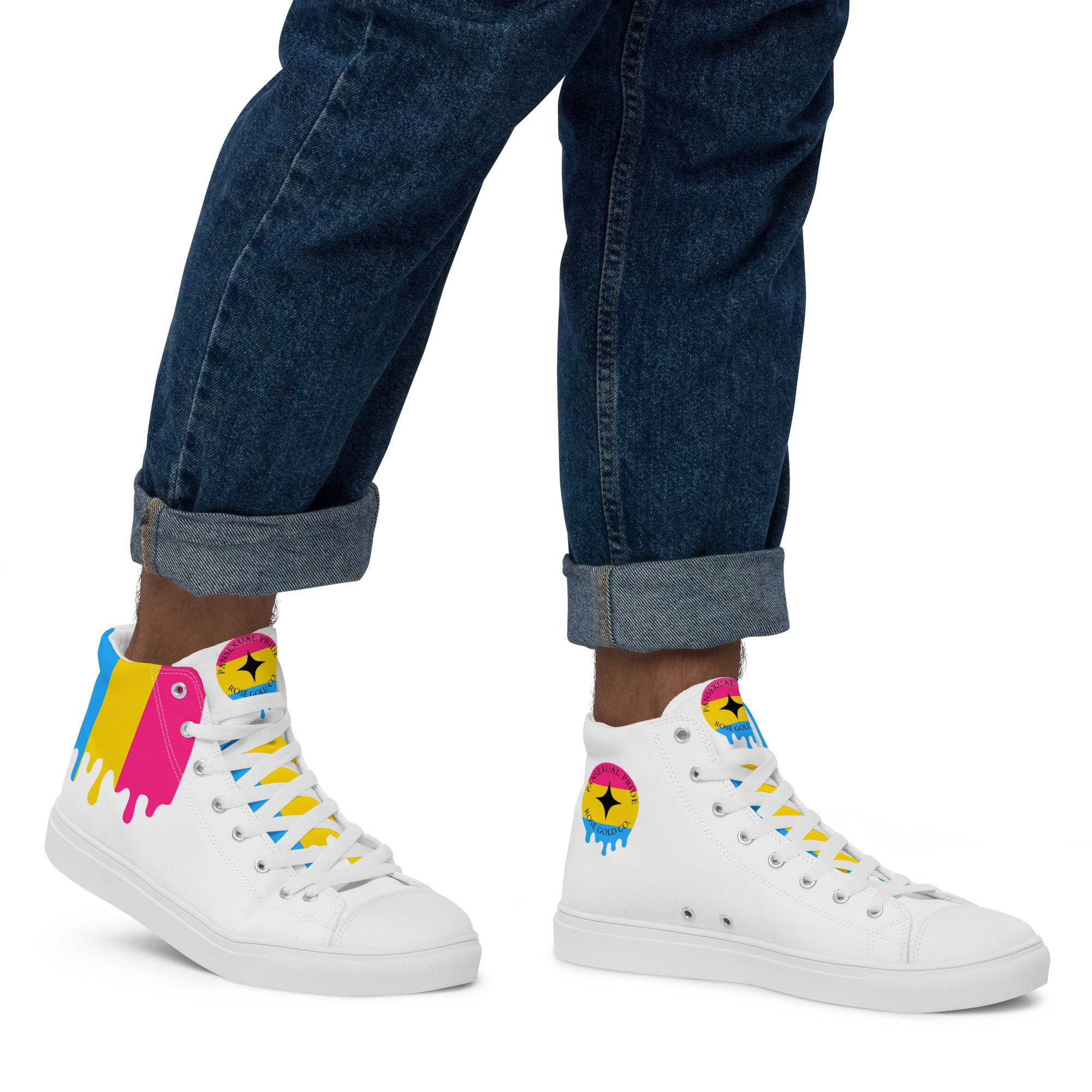 Pansexual Pride Men’s high top shoes