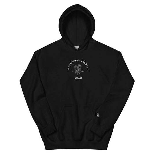 Worthless Lesbian Club Unisex Hoodie - Rose Gold Co. Shop