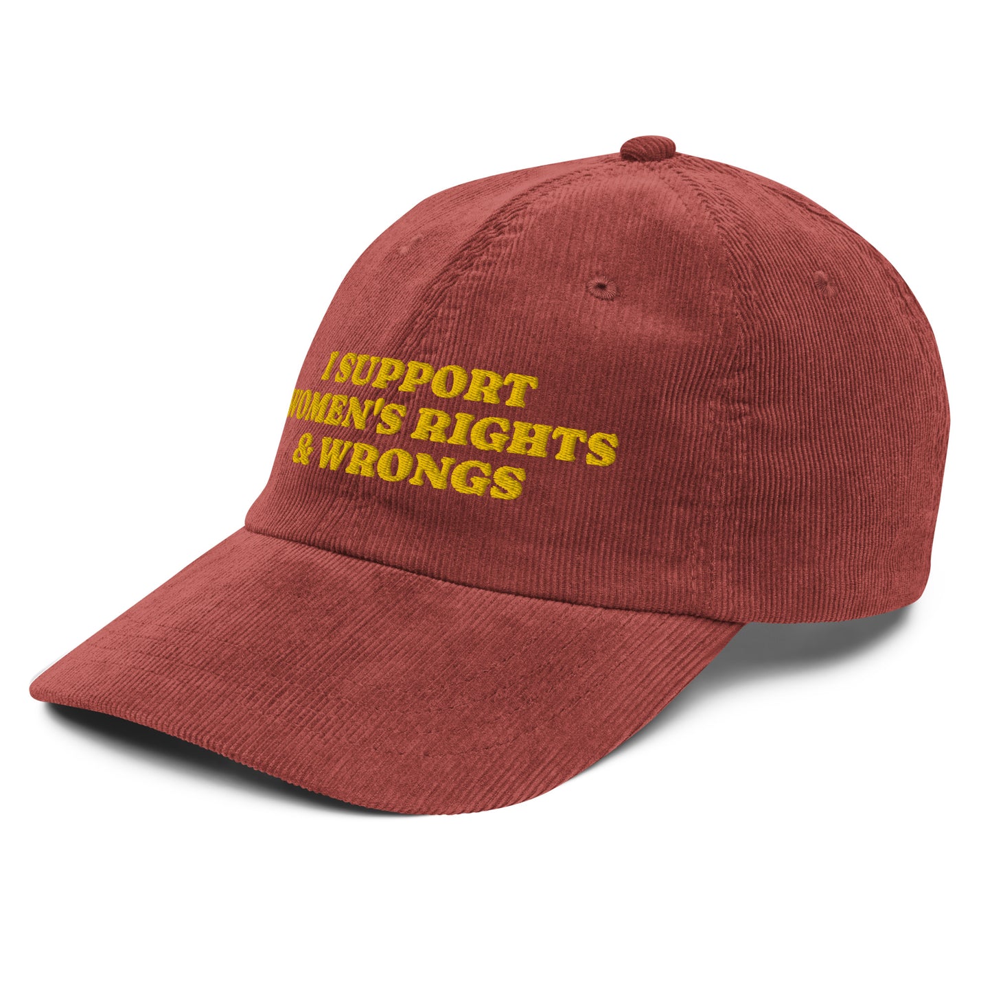 LGBT_Pride-I Support Women's Rights & Wrongs Corduroy cap - Rose Gold Co. Shop