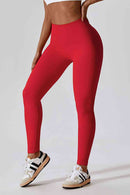 Wide Waistband Slim Fit Long Sports Leggings - Rose Gold Co. Shop