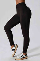 Wide Waistband Slim Fit Long Sports Leggings - Rose Gold Co. Shop