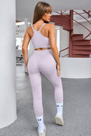 Tank Cropped Active Top and Pants Set - Rose Gold Co. Shop