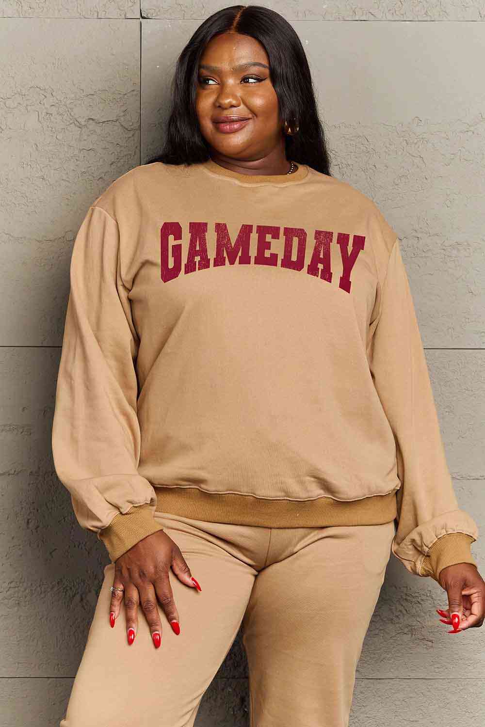 Simply Love Simply Love Full Size GAMEDAY Graphic Sweatshirt - Rose Gold Co. Shop