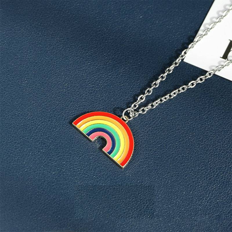 LGBT Rainbow Pendant Chain Necklace