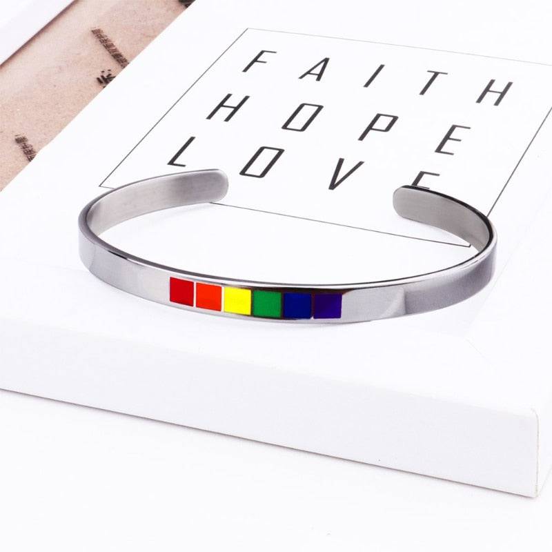 Rainbow Love Pride Bangle Bracelet