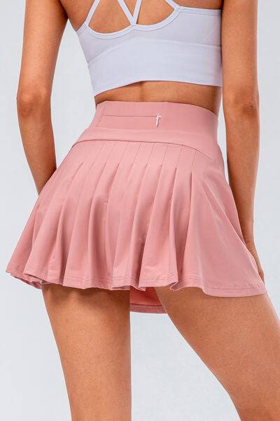 High Waist Pleated Active Skirt - Rose Gold Co. Shop