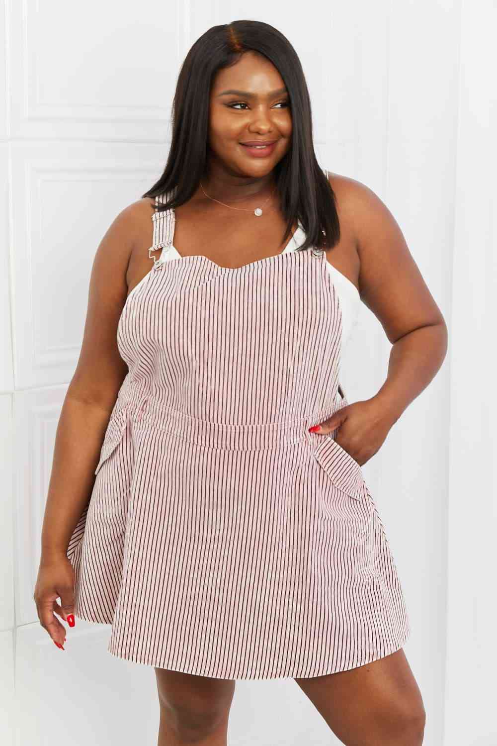 White Birch To The Park Full Size Overall Dress in Pink - Rose Gold Co. Shop