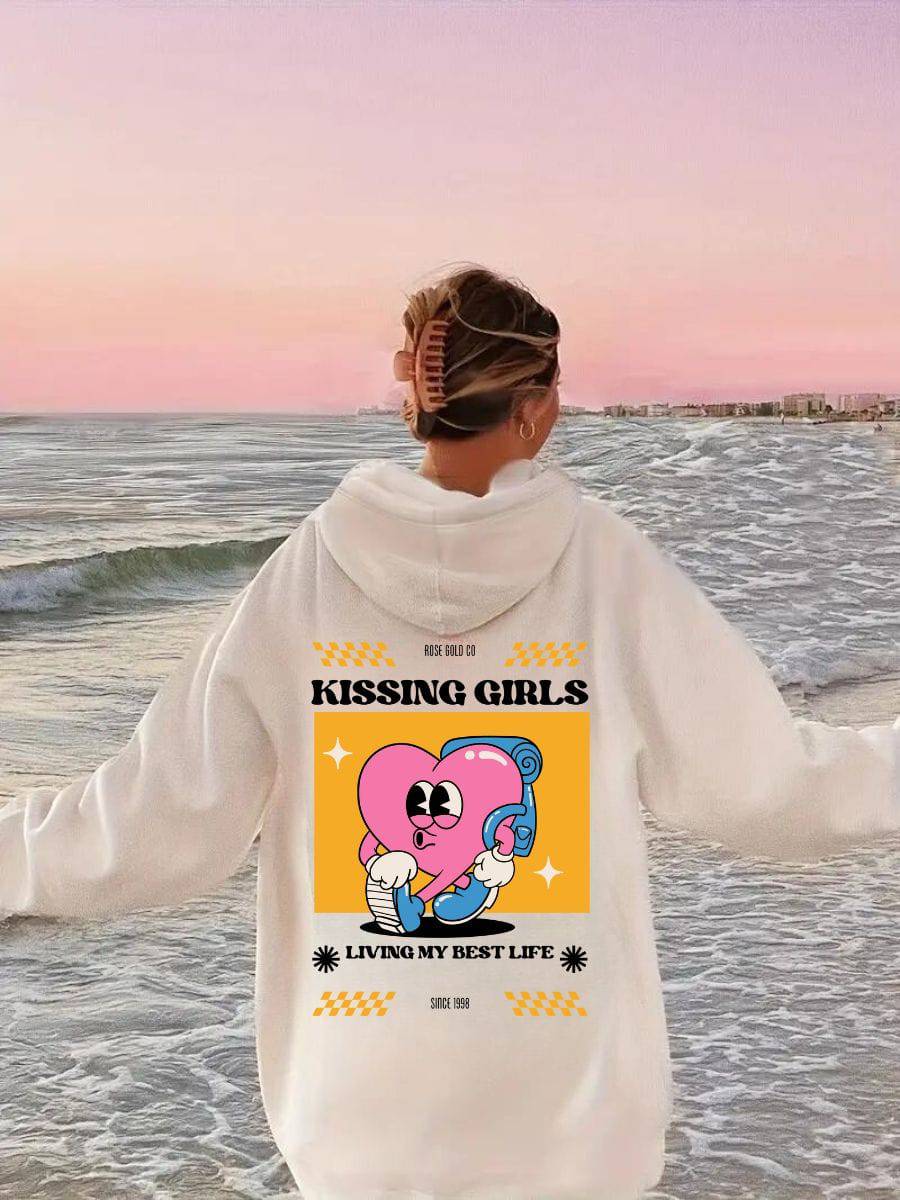 Kissing Girls Living My Best Life hoodie — Rose Gold Co