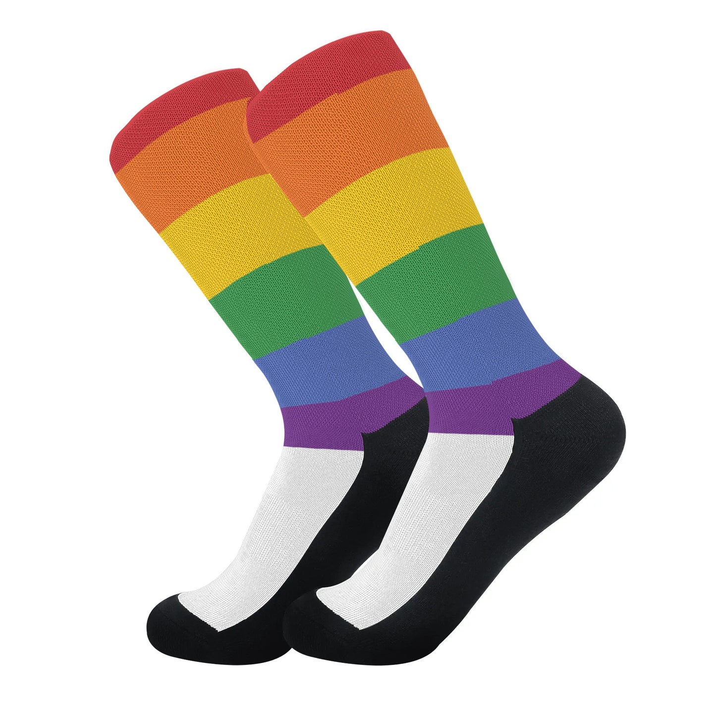 Rainbow LGBT Pride Crew Socks - Rose Gold Co. Shop