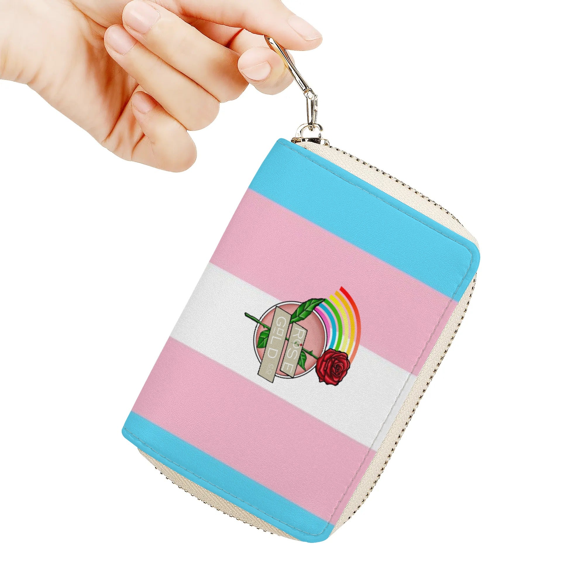 Premium Rose Gold Co. Trans Pride Zipper Card Holder