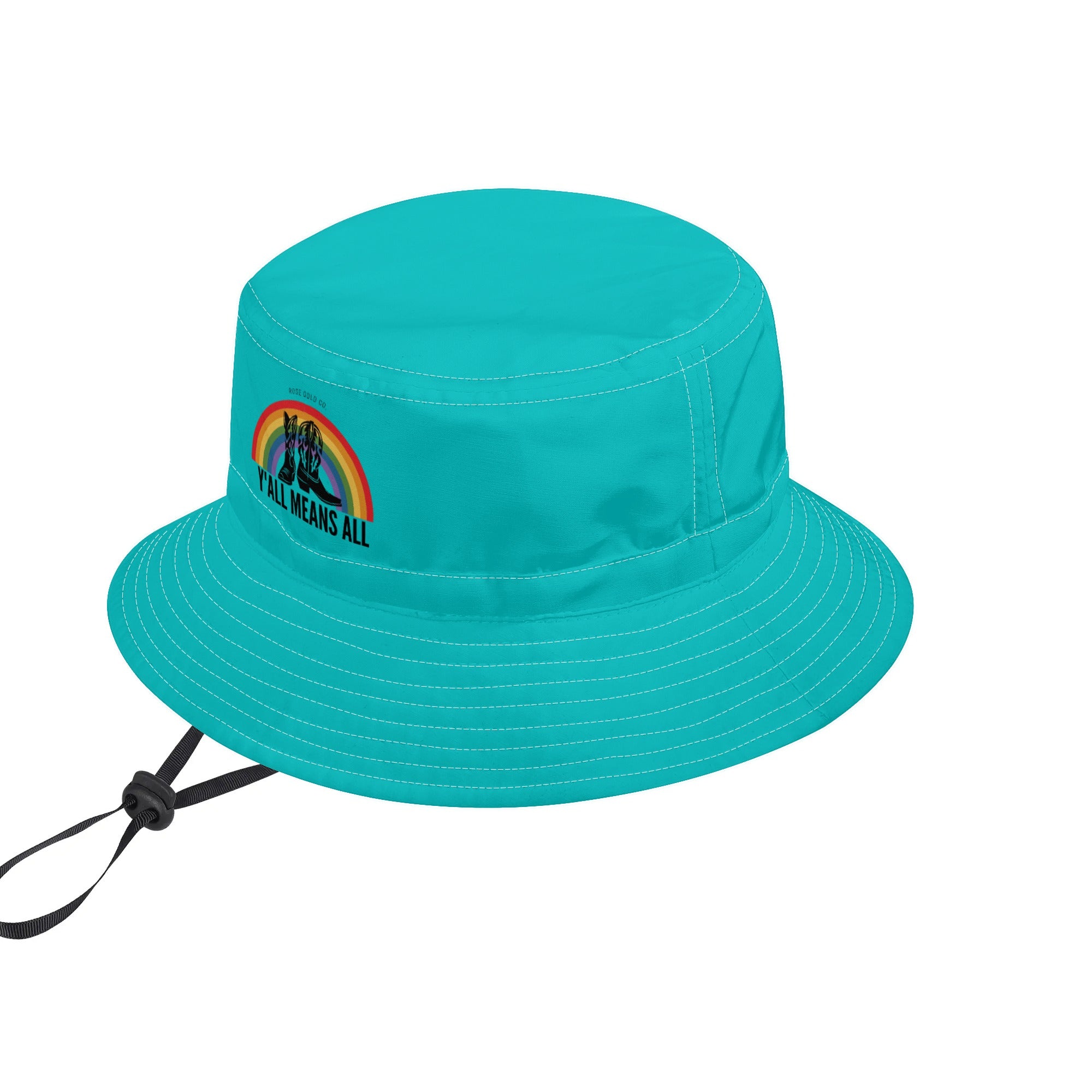 Yall Means All Bucket Hat with Adjustable String - Rose Gold Co. Shop