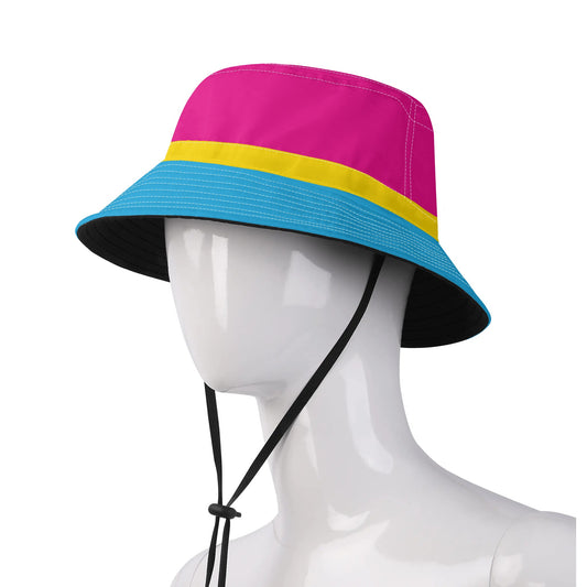 Pansexual pride Flag Bucket Hat with Adjustable String - Rose Gold Co. Shop