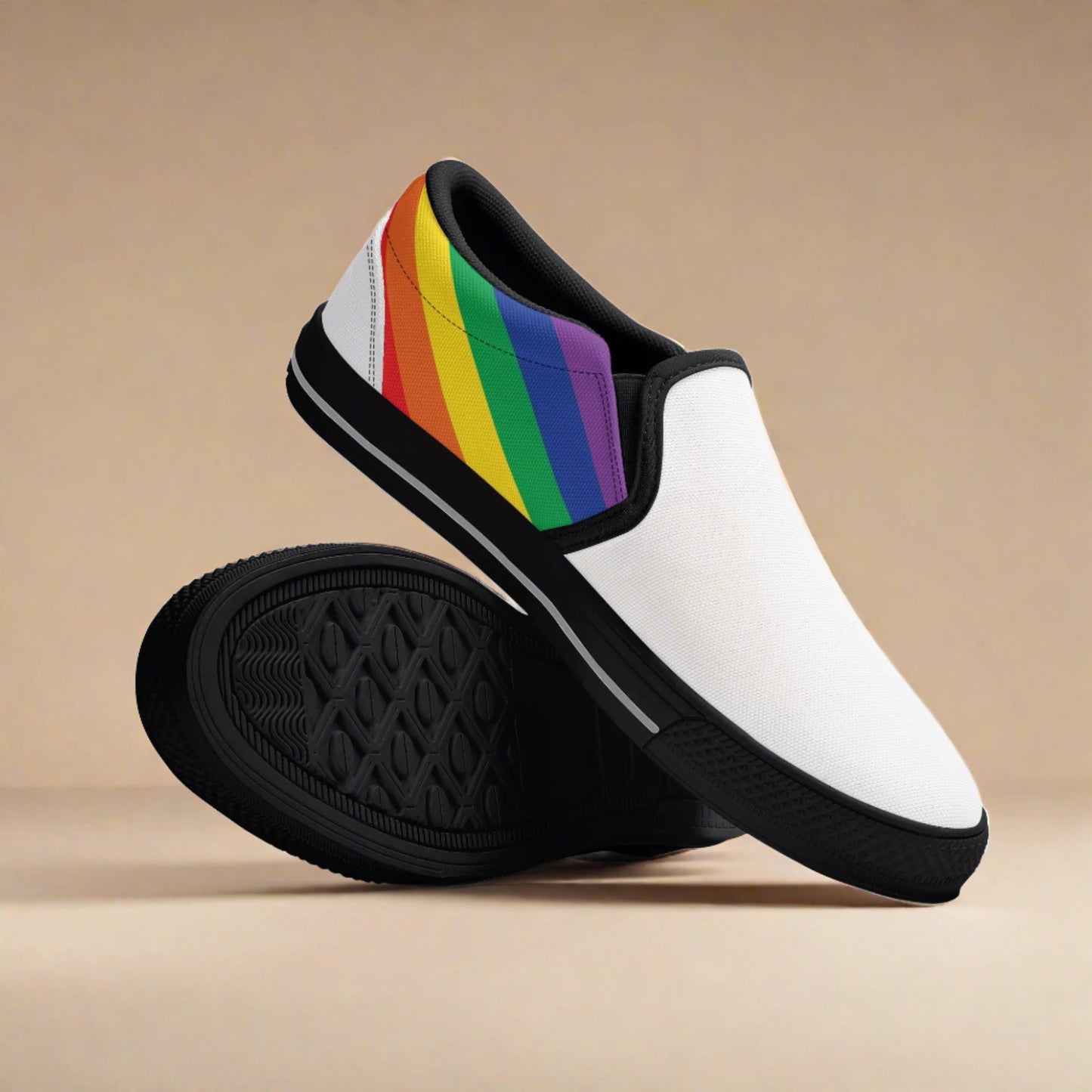 Rainbow LGBT Not A Phase Slip-On Mens Sneakers - Rose Gold Co. Shop