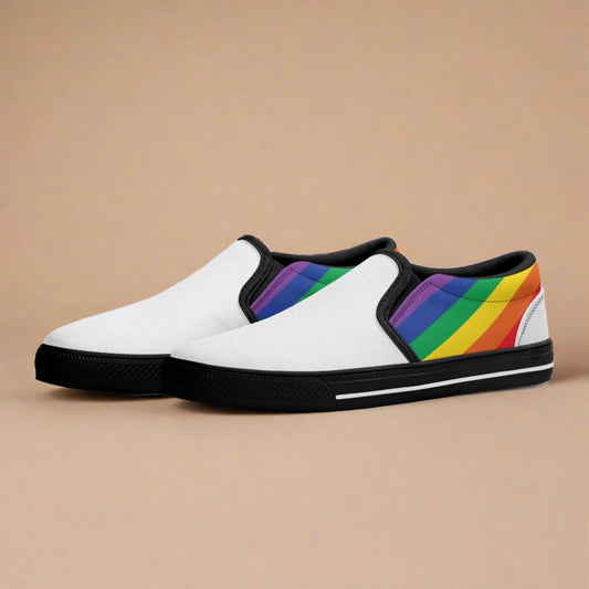 Rainbow LGBT Not A Phase Slip-On Mens Sneakers - Rose Gold Co. Shop