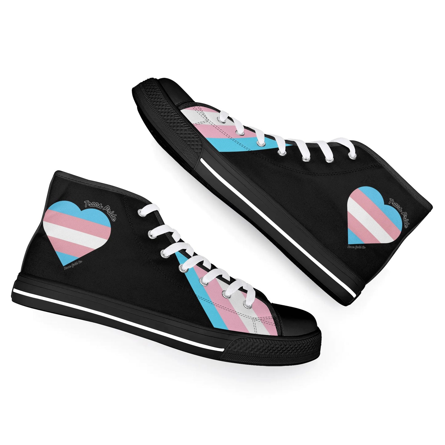Transgender Pride Heart Womens High Top Shoes - Rose Gold Co. Shop