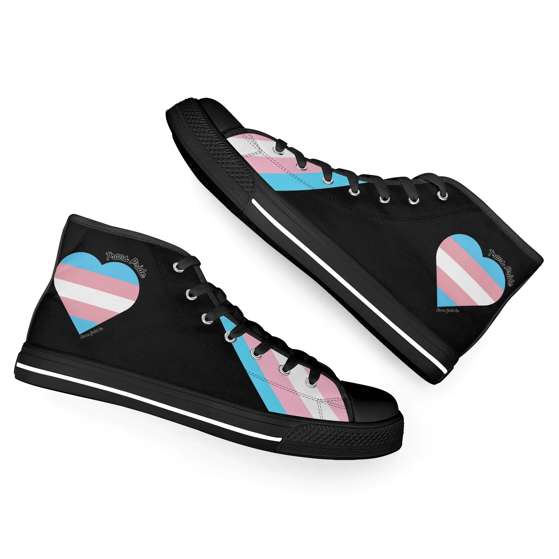 Transgender Pride Heart Mens High Top Shoes - Rose Gold Co. Shop