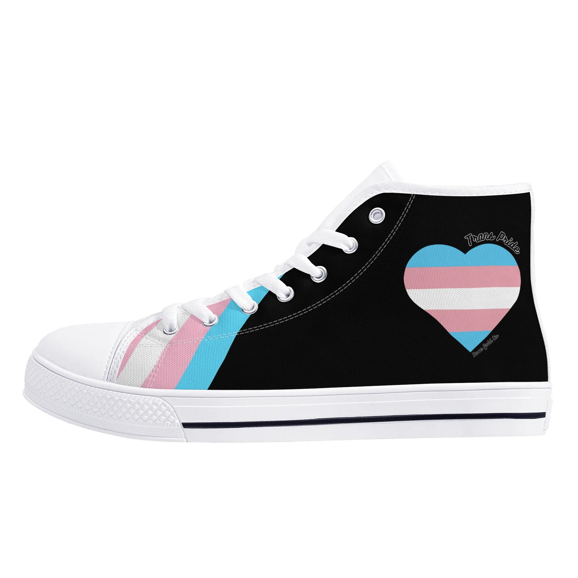 Transgender Pride Heart Mens High Top Shoes
