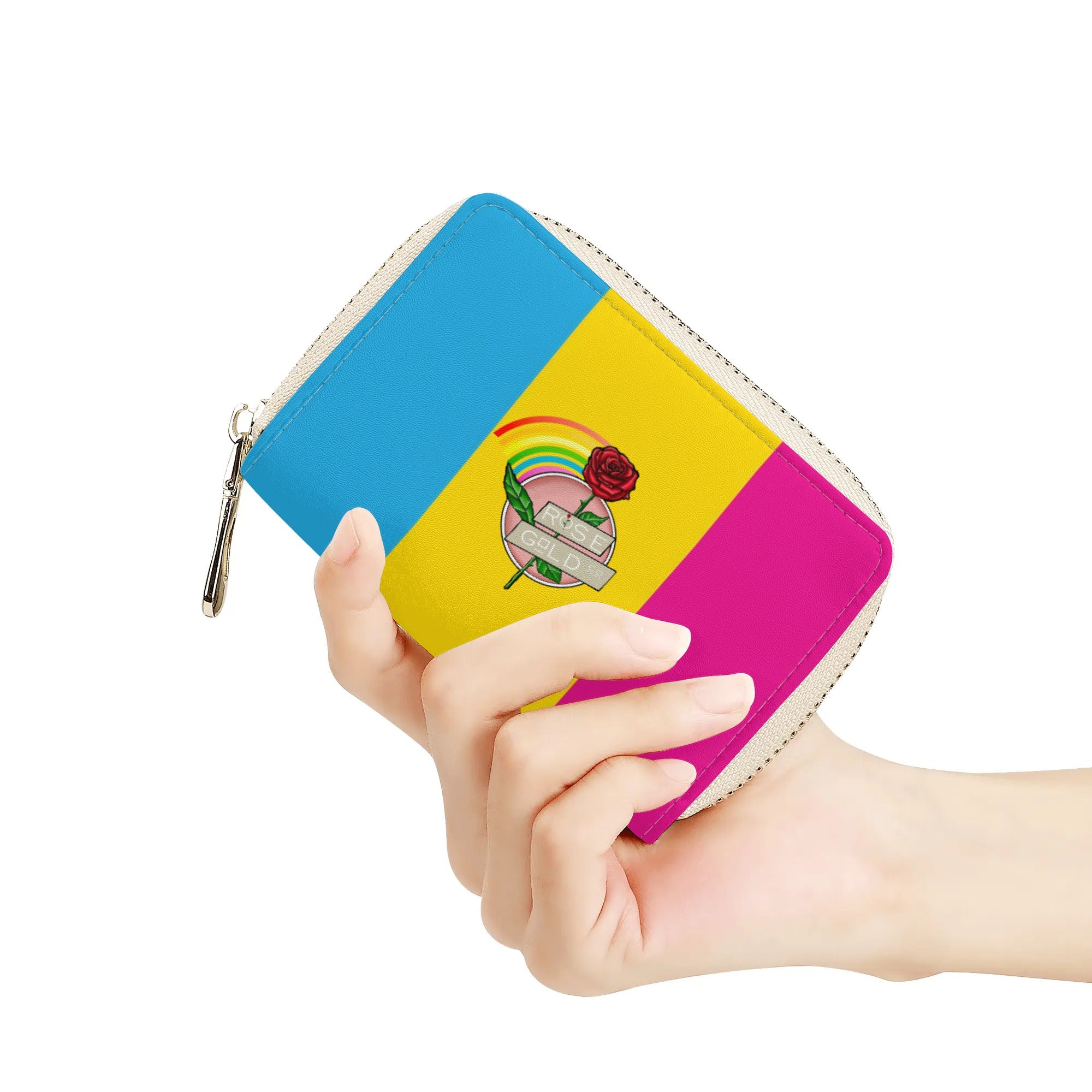 Premium Rose Gold Co. Pansexual Pride Zipper Card Holder - Rose Gold Co. Shop