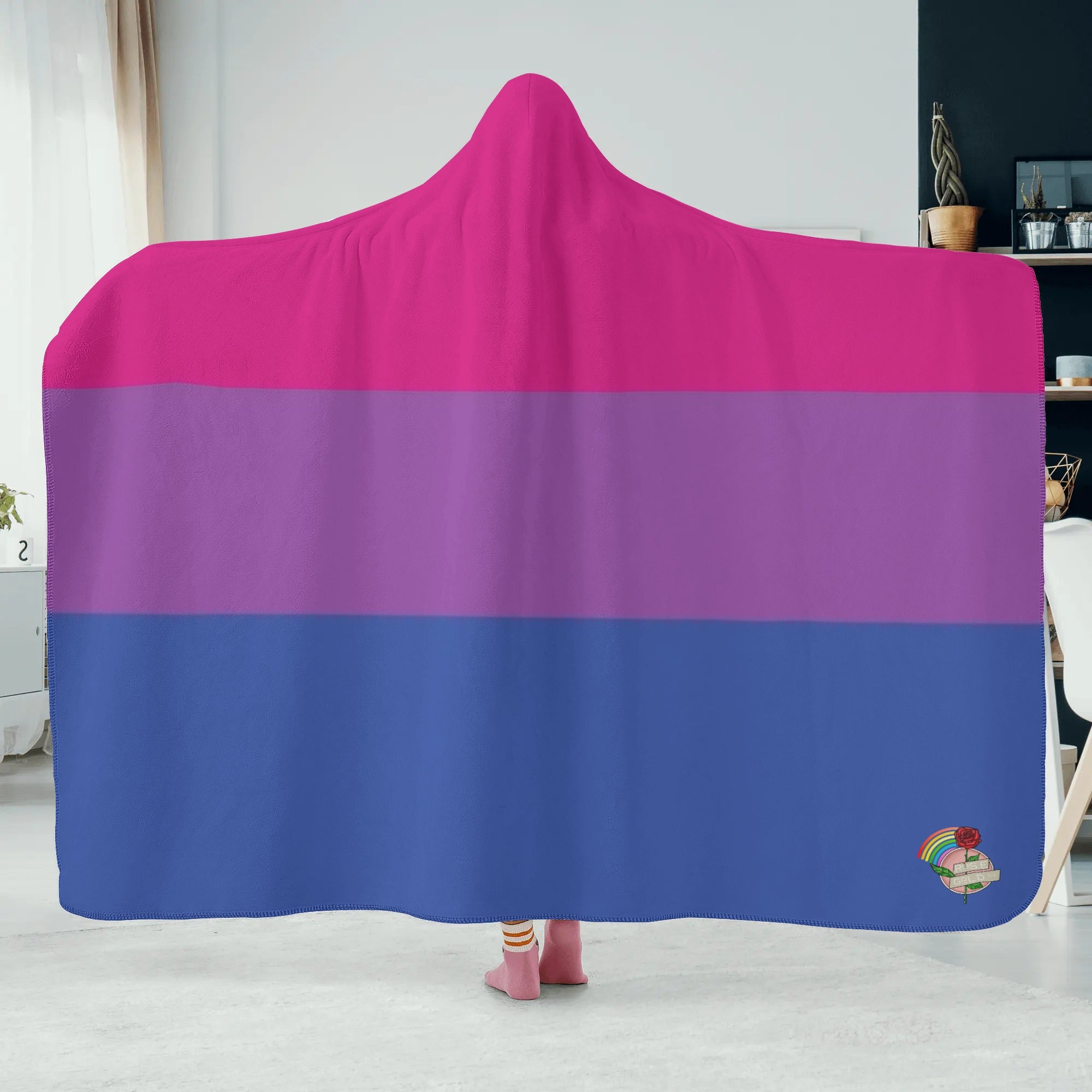 Bisexual Pride Hooded Blanket - Rose Gold Co. Shop