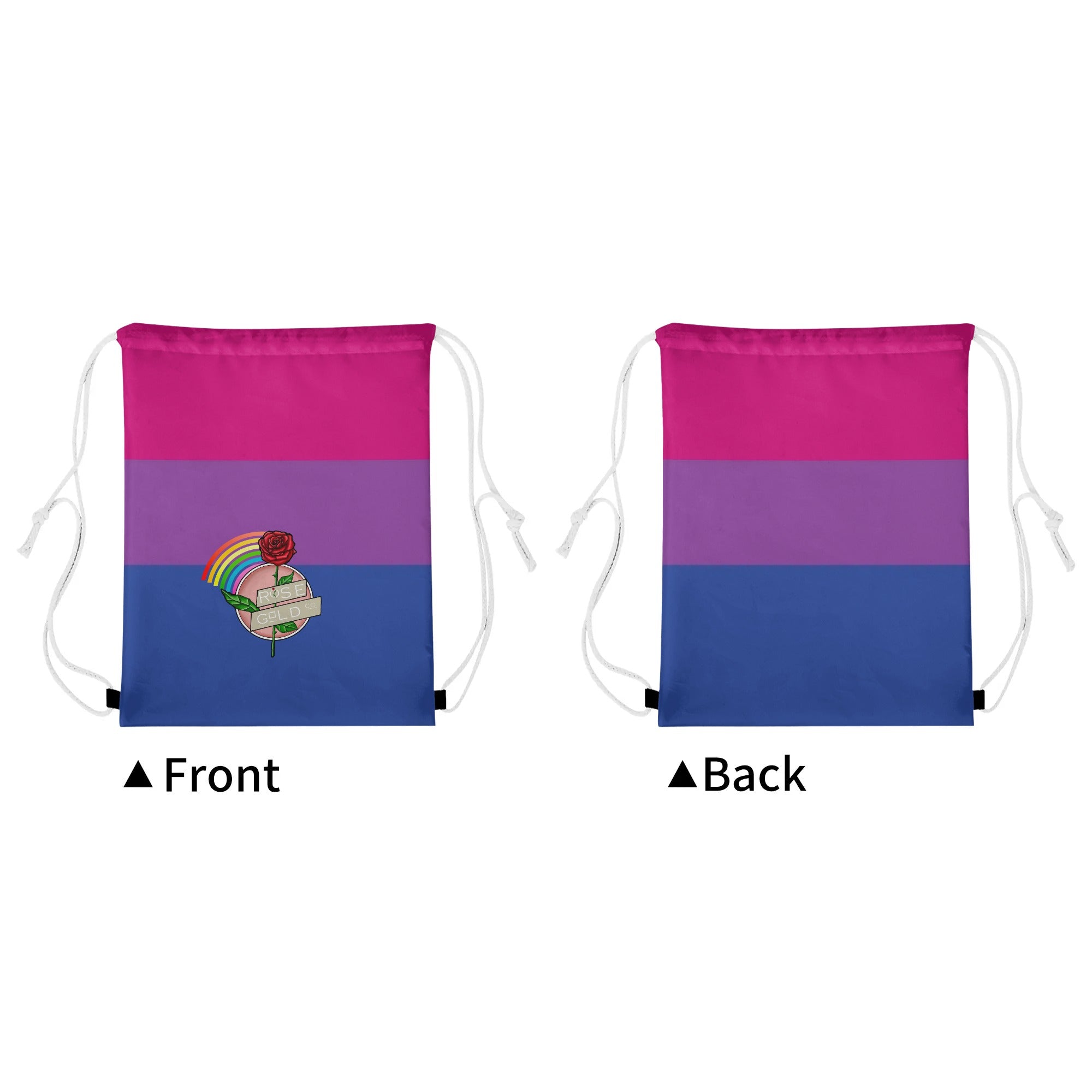 Bisexual Pride Drawstring Bag - Rose Gold Co. Shop
