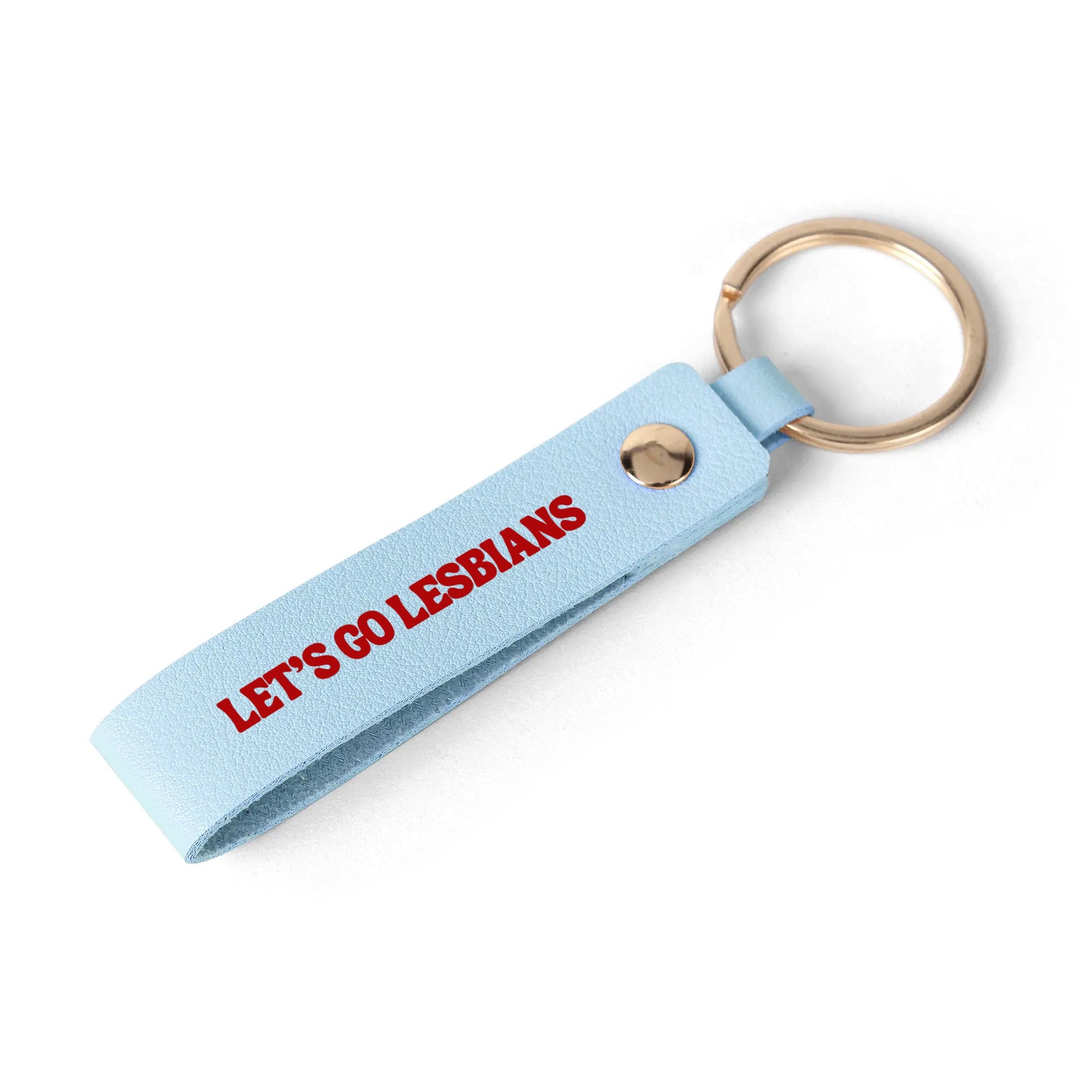 Let's Go Lesbians Handcrafted Leather Loop Keychain