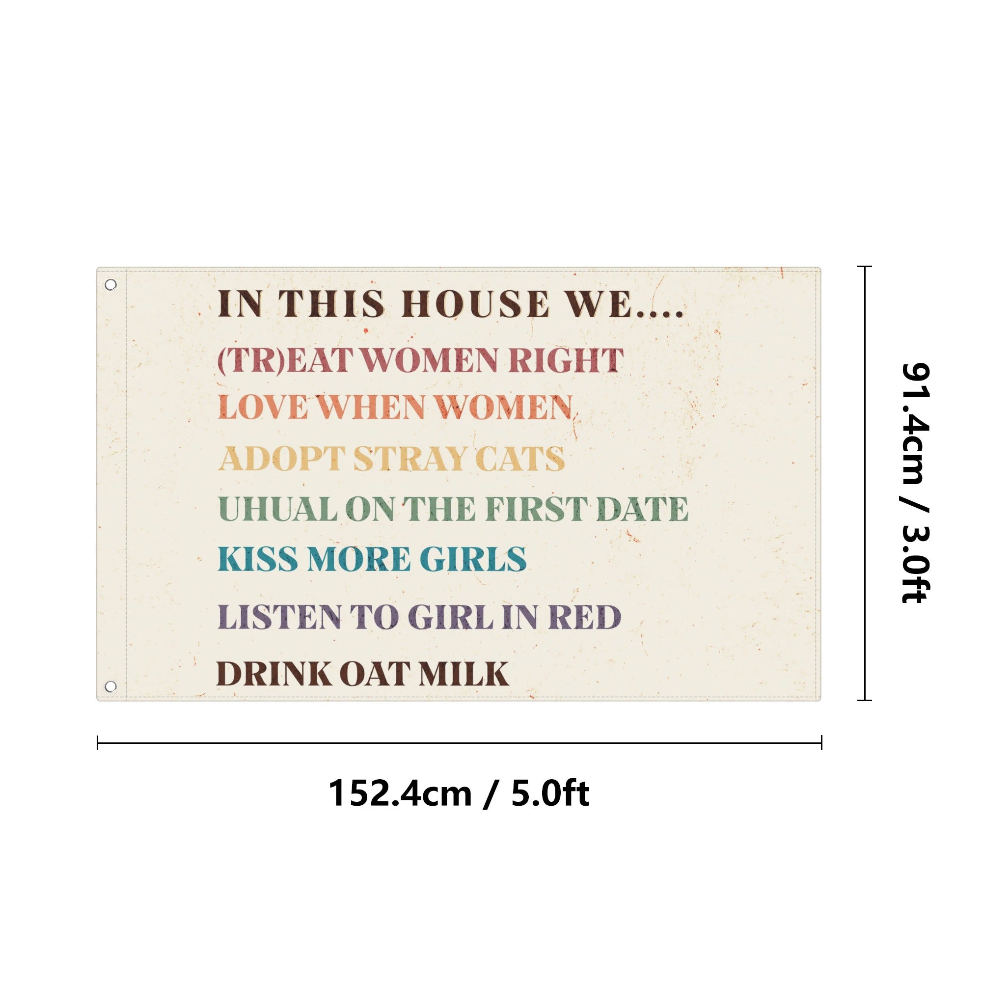 In this house we Lesbian Edition Flags 3x5 Ft - Rose Gold Co. Shop