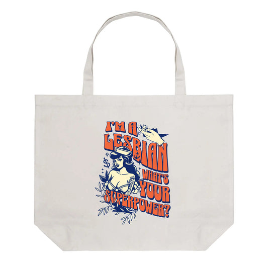 I'm a lesbian what's your superpower tote bag (Single-sided Print) - Rose Gold Co. Shop