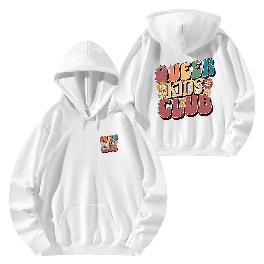 Queer Kids Club Front & Back Printing Cotton Hoodie