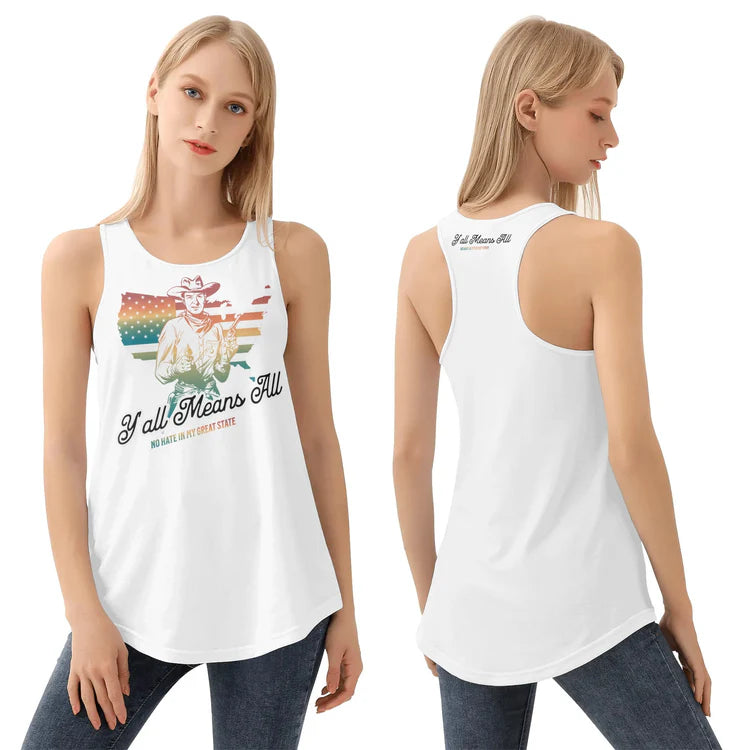 No Hate In My Great State women's racerback tank, view 12 — Rose Gold Co