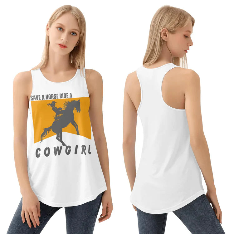 Save A Horse Ride A Cowgirl tank top, view 4 — Rose Gold Co