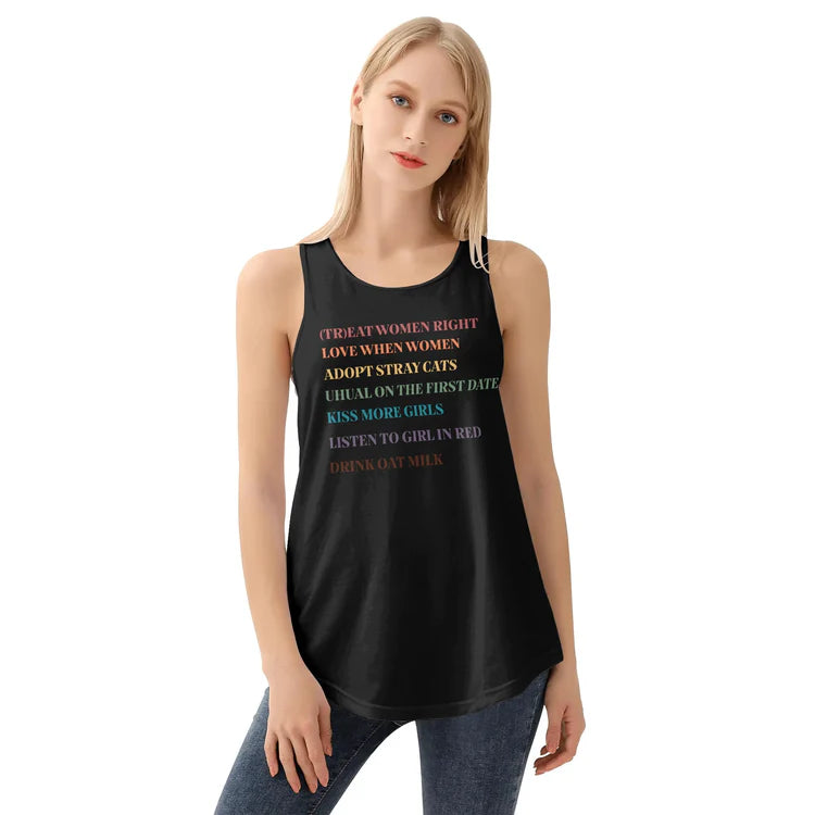 Lesbian Rules rainbow tank top, view 8 — Rose Gold Co