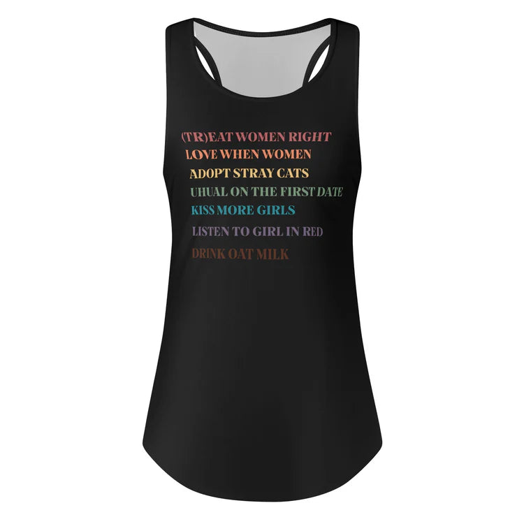 Lesbian Rules rainbow tank top, view 5 — Rose Gold Co