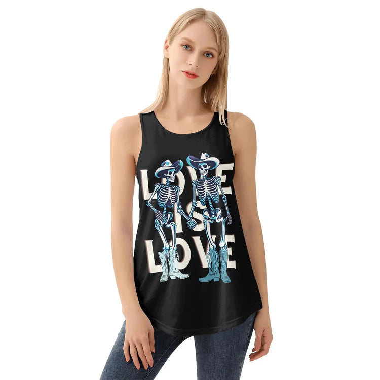 Love Is Love loose tank top, front — Rose Gold Co