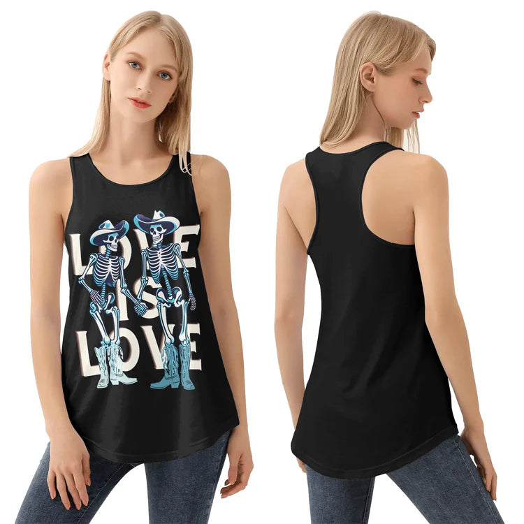 Love Is Love loose tank top, view 3 — Rose Gold Co