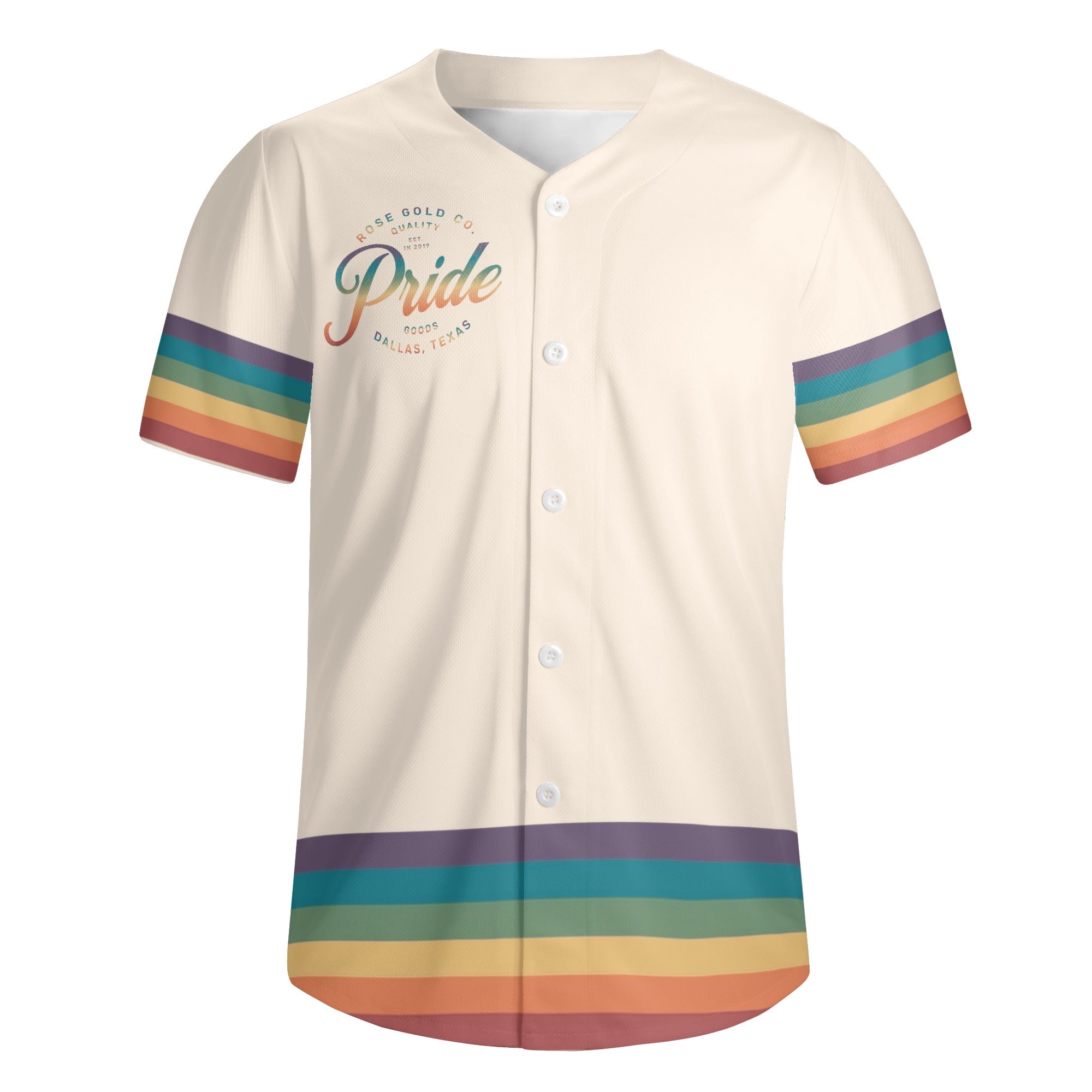 Rainbow LGBT Pride Short Sleeve Baseball Jersey - Rose Gold Co. Shop