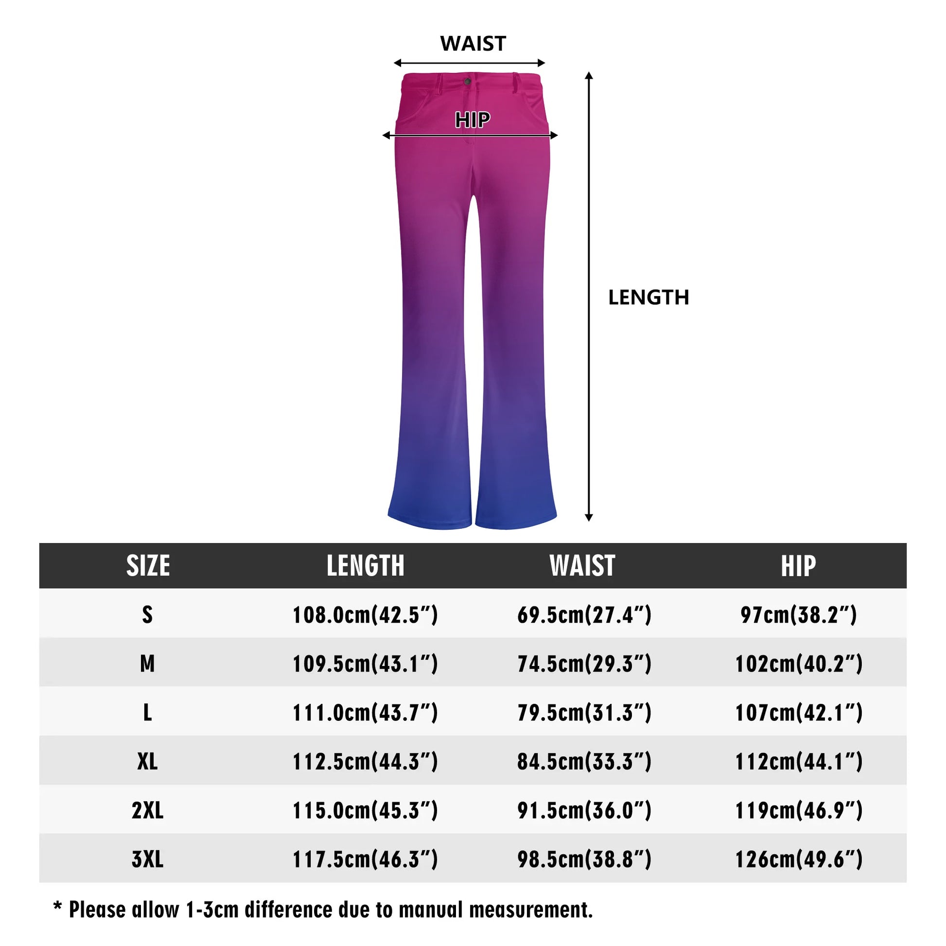 Bisexual Pride Stretchy Flare Pants - Rose Gold Co. Shop