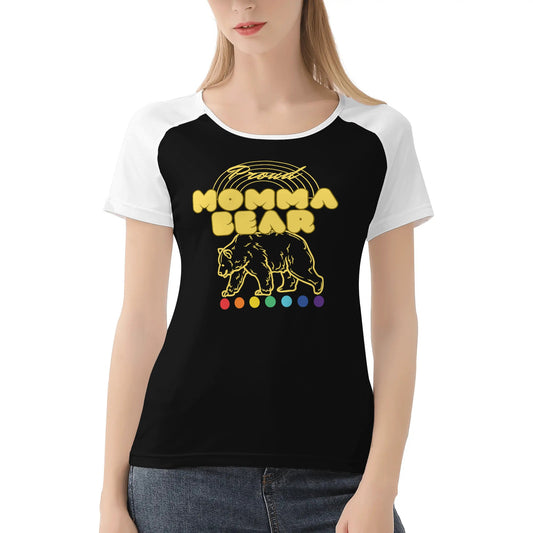 Proud Momma bear Women's Baseball T-shirt - Rose Gold Co. Shop