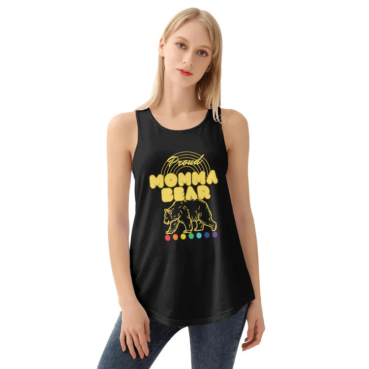 Proud Mama Bear racerback tank top, front — Rose Gold Co