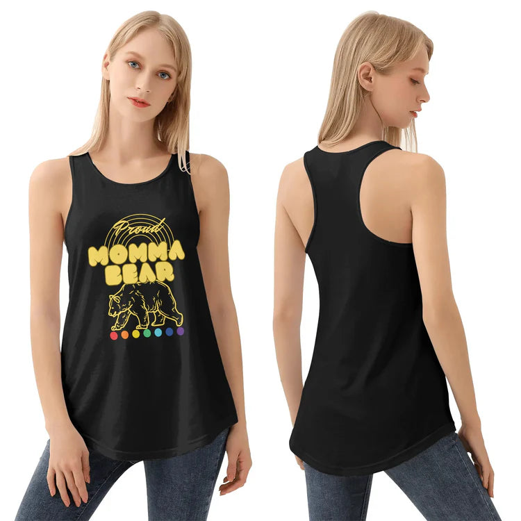 Proud Mama Bear racerback tank top, view 3 — Rose Gold Co