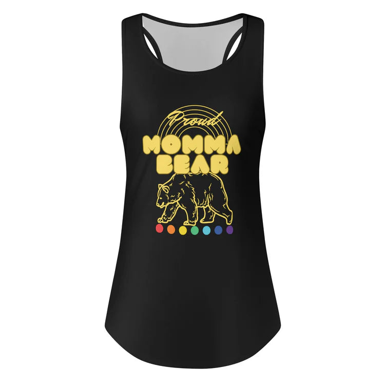 Proud Mama Bear racerback tank top, view 5 — Rose Gold Co